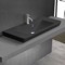 Drop In Sink in Matte Black Ceramic, Modern, Rectangular